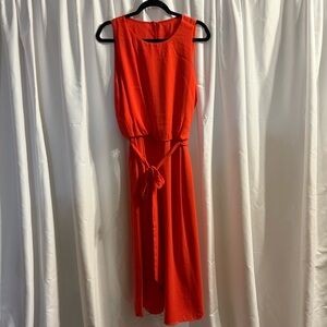 Vince Camuto Reddish Orange Sleeveless Cropped Jumpsuit - Size 12